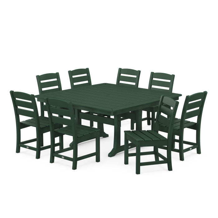 Lakeside 9-Piece Nautical Trestle Dining Set