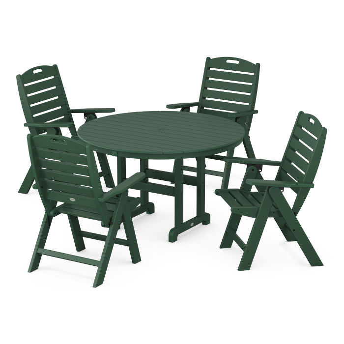 Nautical 5-Piece Round Farmhouse Dining Set