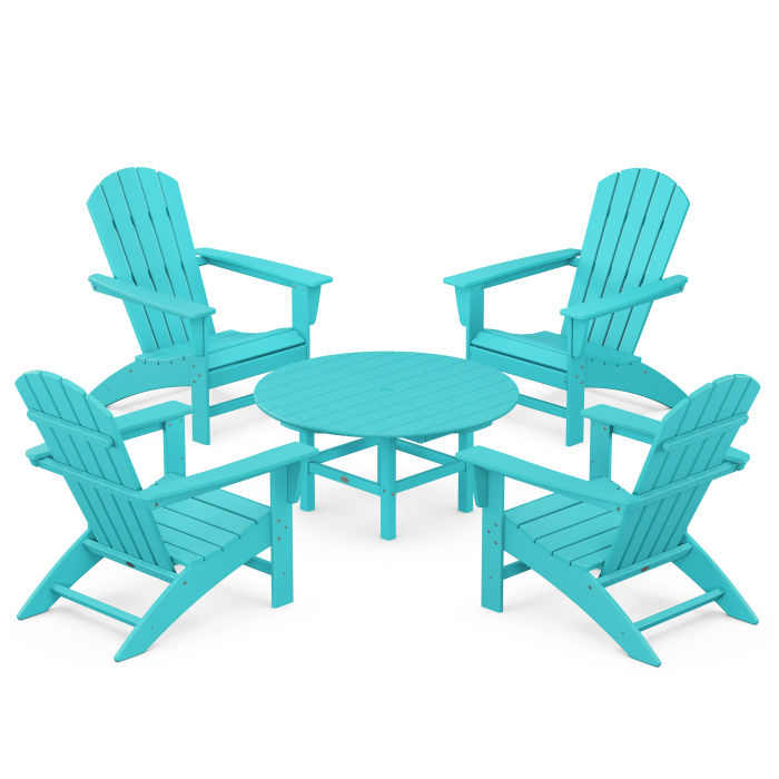 Nautical 5-Piece Adirondack Chair Conversation Set