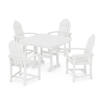 Classic Adirondack 5-Piece Dining Set with Trestle Legs