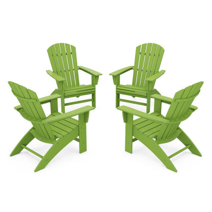 4-Piece Nautical Curveback Adirondack Chair Conversation Set