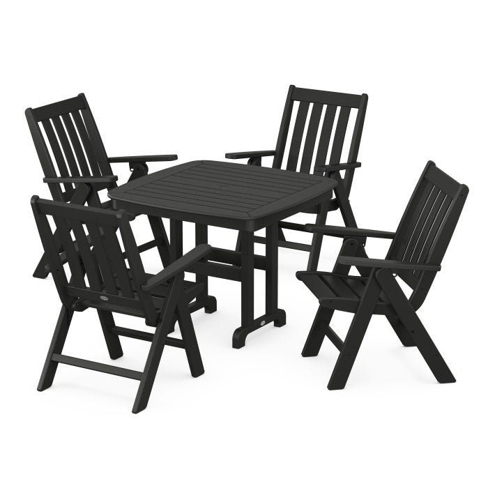 Vineyard Folding Chair 5-Piece Dining Set