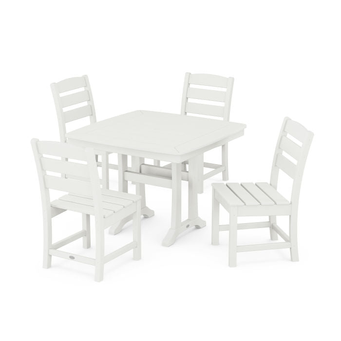 Lakeside Side Chair 5-Piece Dining Set with Trestle Legs in Vintage Finish