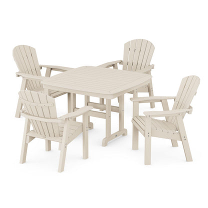 Seashell 5-Piece Dining Set with Trestle Legs