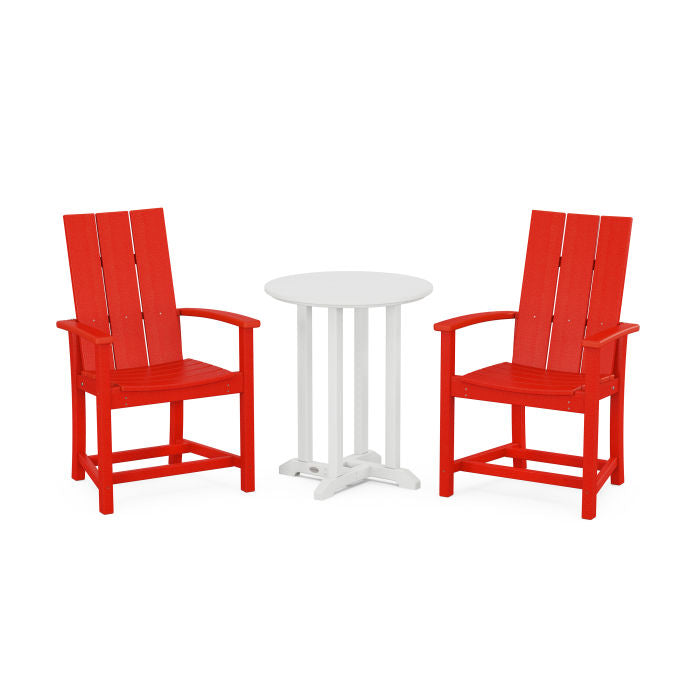 Modern Adirondack 3-Piece Round Farmhouse Dining Set