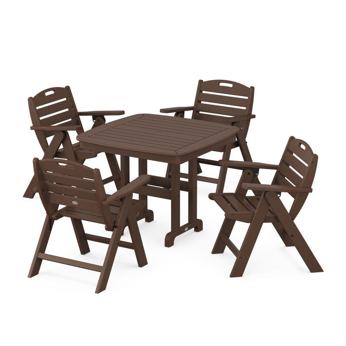 Nautical Folding Lowback Chair 5-Piece Dining Set