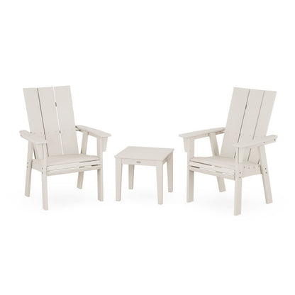Modern 3-Piece Curveback Upright Adirondack Chair Set