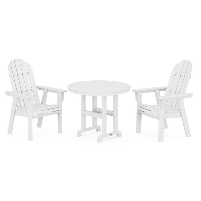 Vineyard Adirondack 3-Piece Round Dining Set