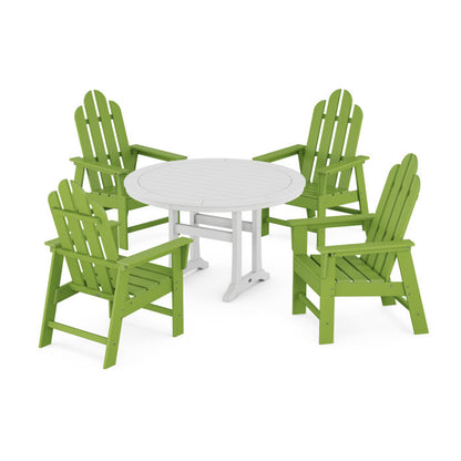 Long Island 5-Piece Round Dining Set with Trestle Legs