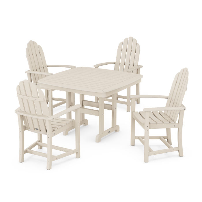 Classic Adirondack 5-Piece Dining Set with Trestle Legs