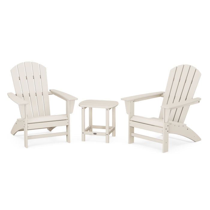 Nautical 3-Piece Adirondack Set with South Beach 18" Side Table