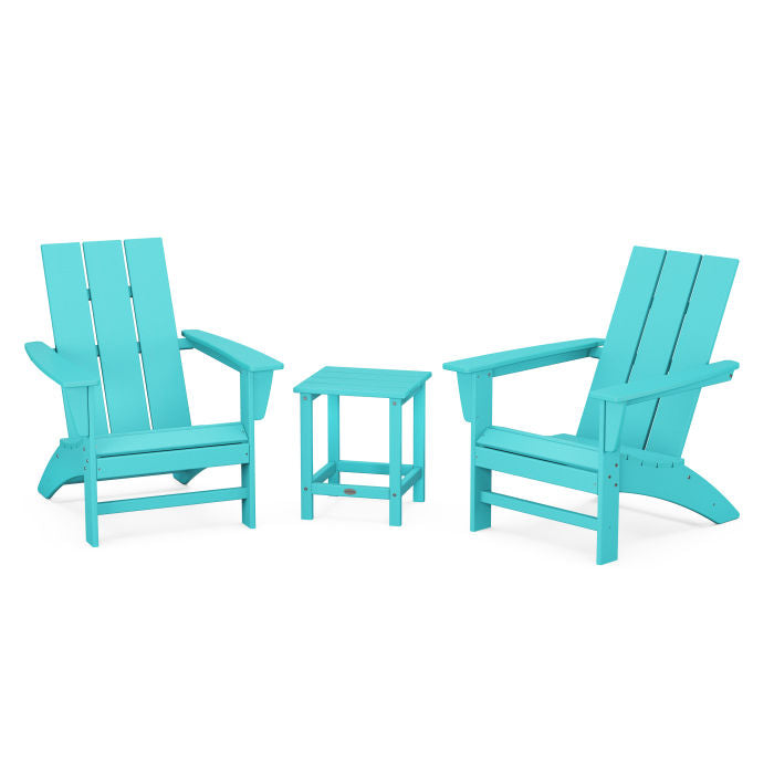 Modern 3-Piece Adirondack Set with Long Island 18" Side Table