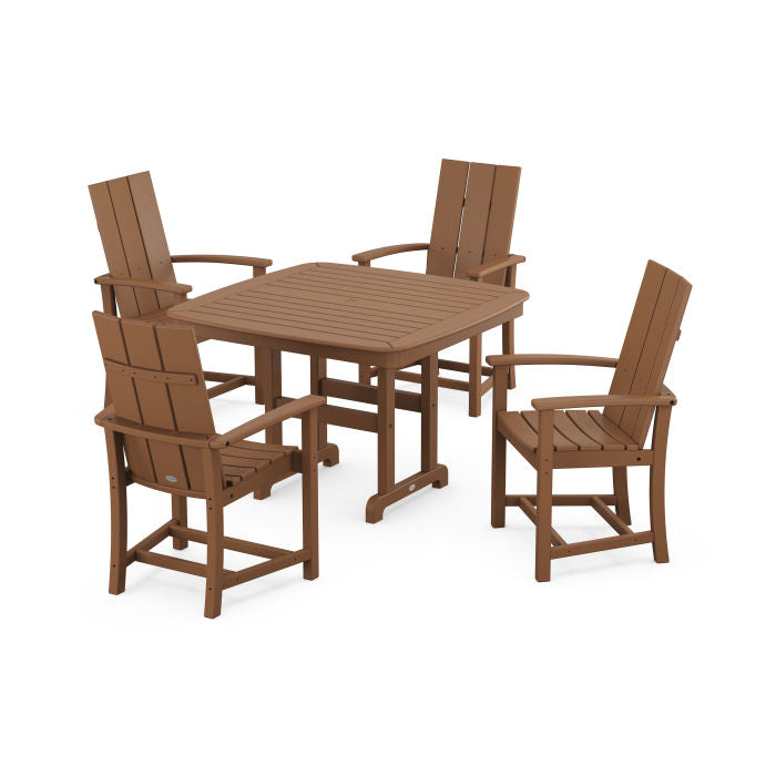 Modern Adirondack 5-Piece Dining Set with Trestle Legs