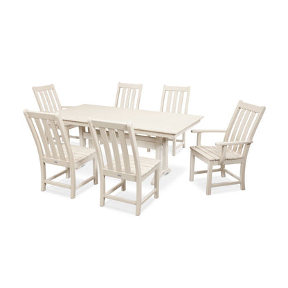 Vineyard 7-Piece Farmhouse Dining Set with Trestle Legs