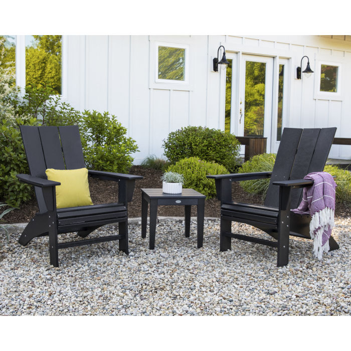 Modern 3-Piece Curveback Adirondack Set