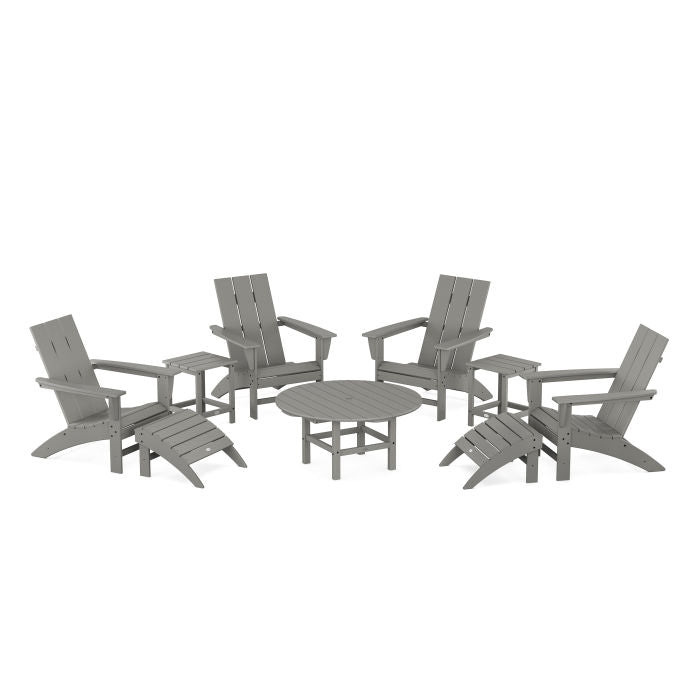 Modern Adirondack Chair 9-Piece Conversation Set