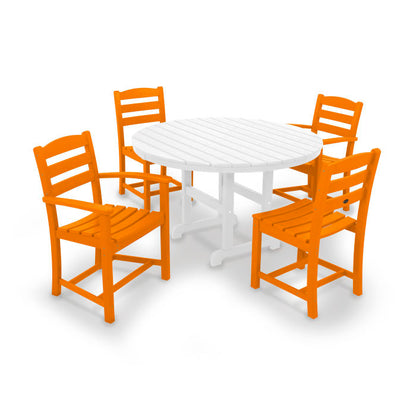 La Casa Café 5-Piece Round Farmhouse Dining Set