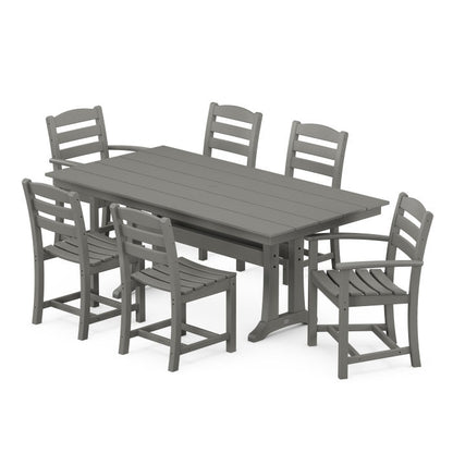 La Casa Café 7-Piece Farmhouse Trestle Dining Set