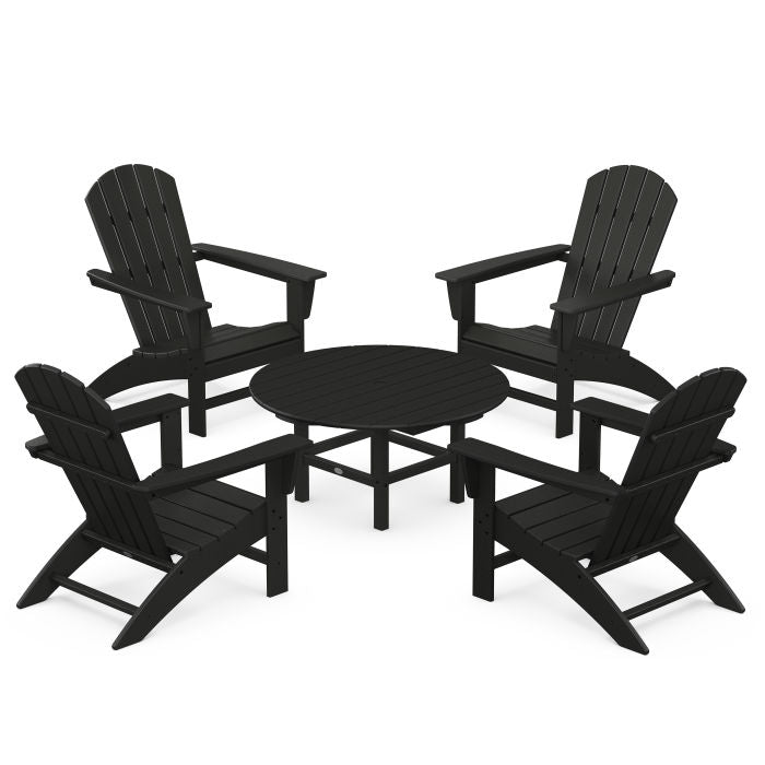 Nautical 5-Piece Adirondack Chair Conversation Set