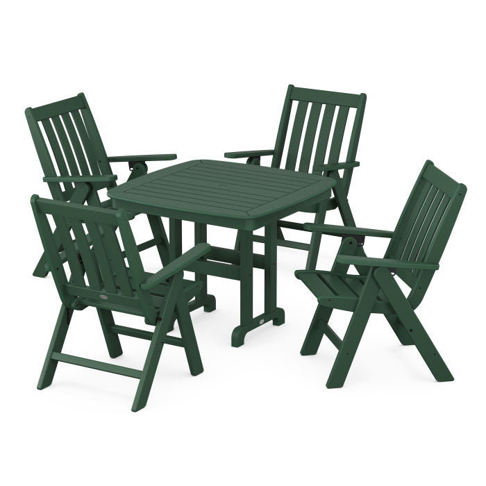 Vineyard Folding Chair 5-Piece Dining Set