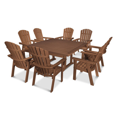 Nautical Adirondack 9-Piece Trestle Dining Set