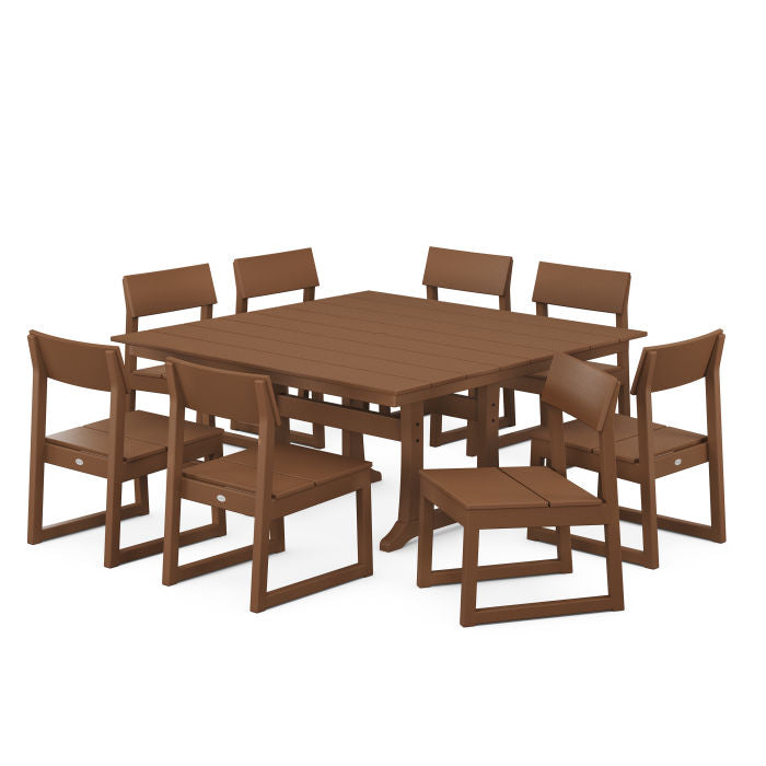 EDGE 9-Piece Farmhouse Trestle Dining Set