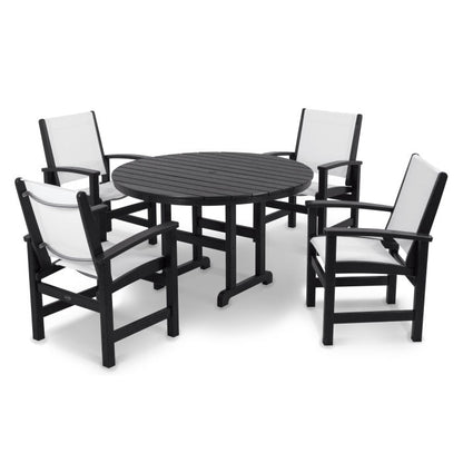 Coastal 5-Piece Round Farmhouse Dining Set
