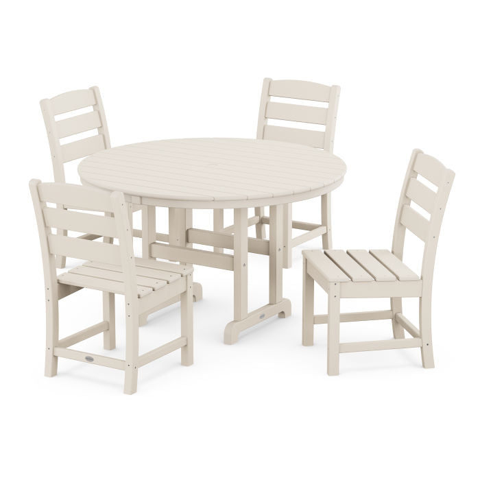 Lakeside 5-Piece Round Farmhouse Side Chair Dining Set