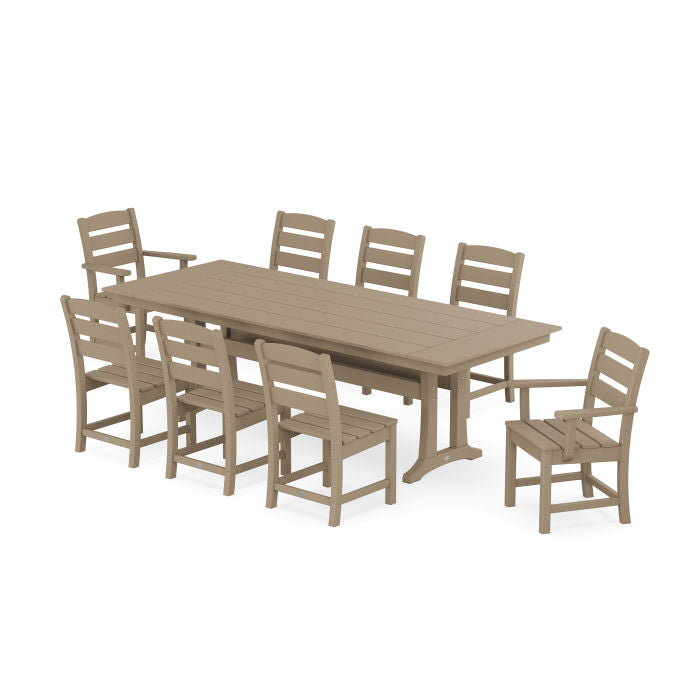 Lakeside 9-Piece Farmhouse Dining Set with Trestle Legs in Vintage Finish