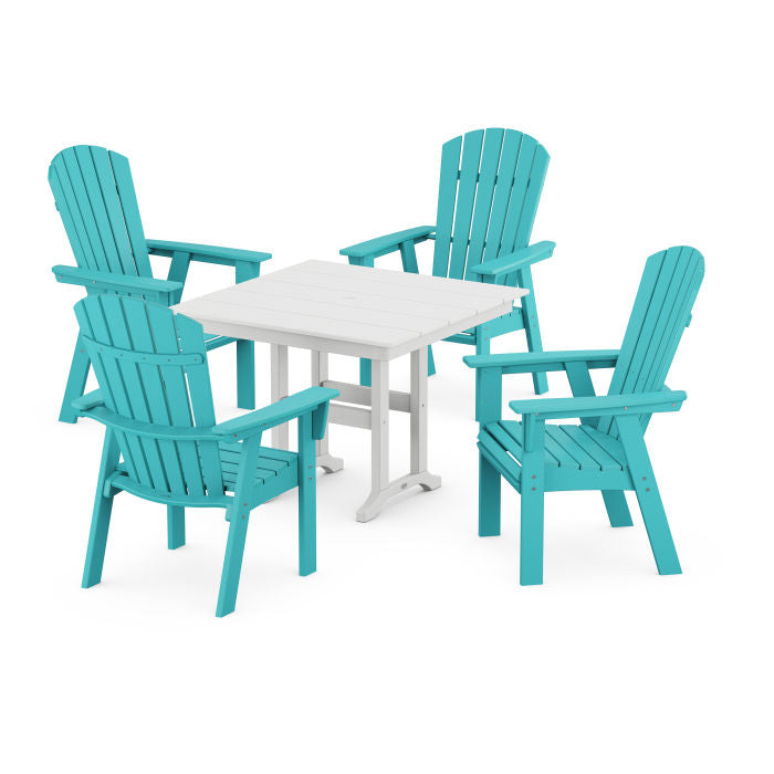 Nautical Curveback Adirondack 5-Piece Farmhouse Dining Set