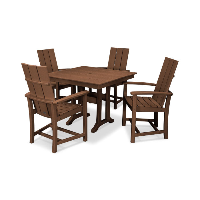 Modern Adirondack 5-Piece Farmhouse Trestle Dining Set