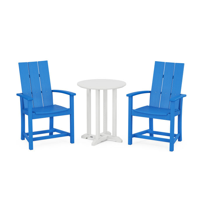 Modern Adirondack 3-Piece Round Farmhouse Dining Set