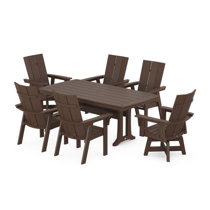 Modern Adirondack 7-Piece Dining Set with Trestle Legs
