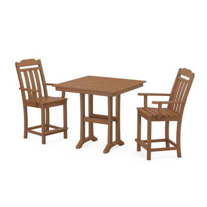 Country Living 3-Piece Farmhouse Counter Set with Trestle Legs