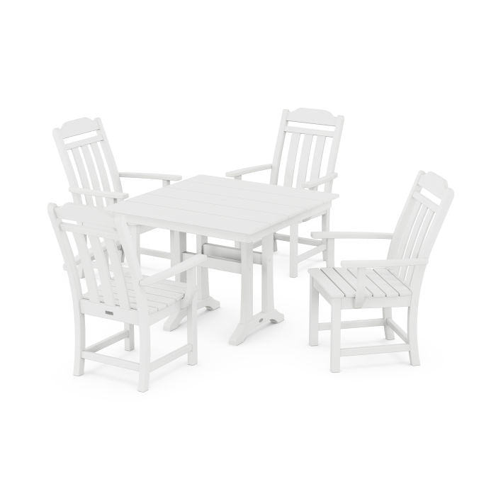 Country Living 5-Piece Farmhouse Dining Set with Trestle Legs