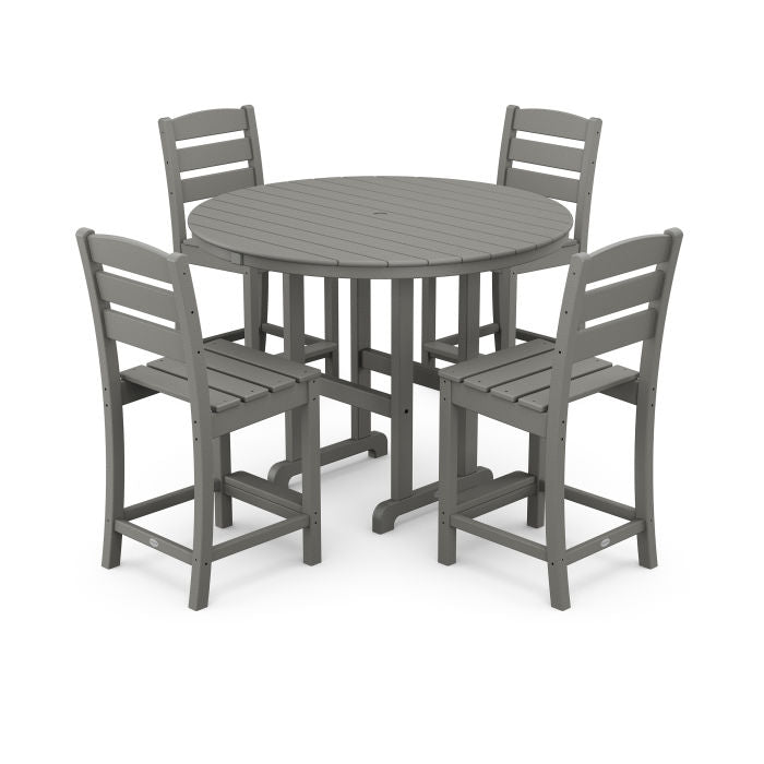 Lakeside 5-Piece Farmhouse Round Side Chair Counter Set