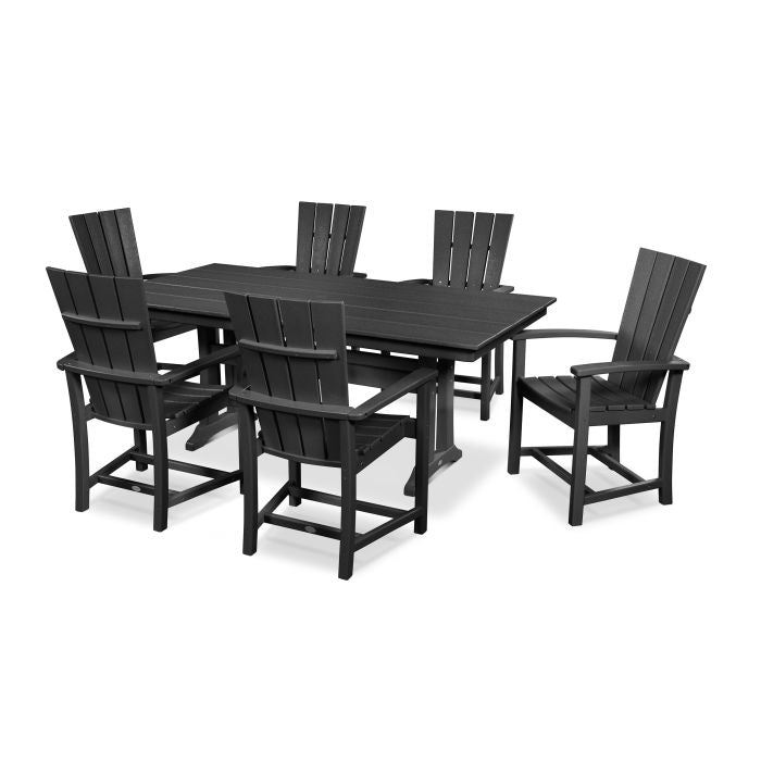 Quattro 7-Piece Farmhouse Trestle Dining Set