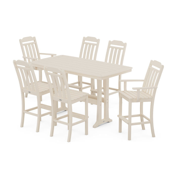 Country Living 7-Piece Bar Set with Trestle Legs