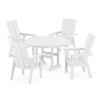 Modern Curveback Adirondack 5-Piece Round Farmhouse Dining Set in Vintage Finish