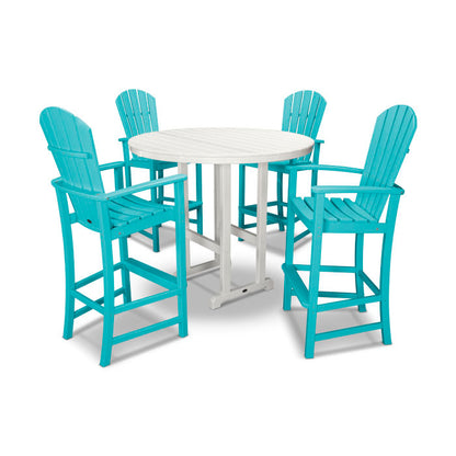 Palm Coast 5-Piece Round Farmhouse Bar Set