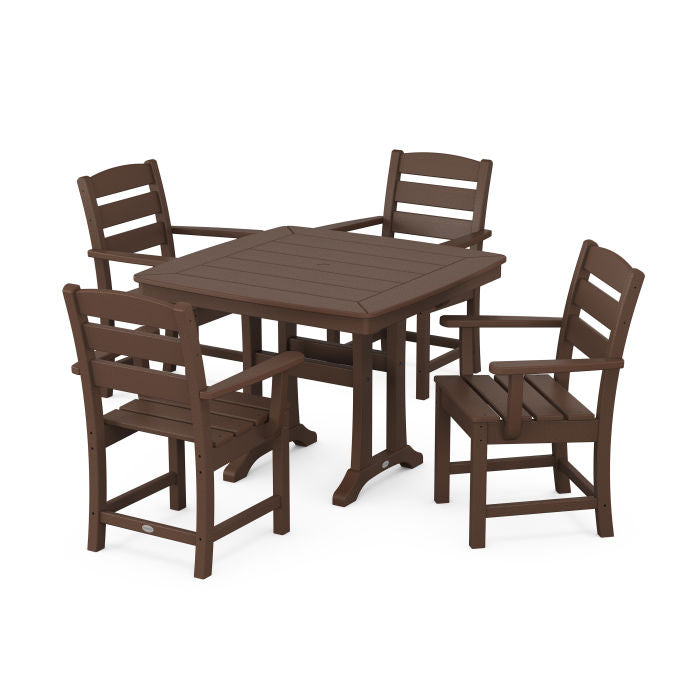 Lakeside 5-Piece Dining Set with Trestle Legs