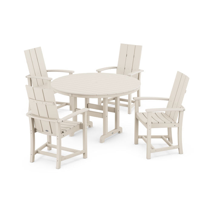Modern Adirondack 5-Piece Round Farmhouse Dining Set