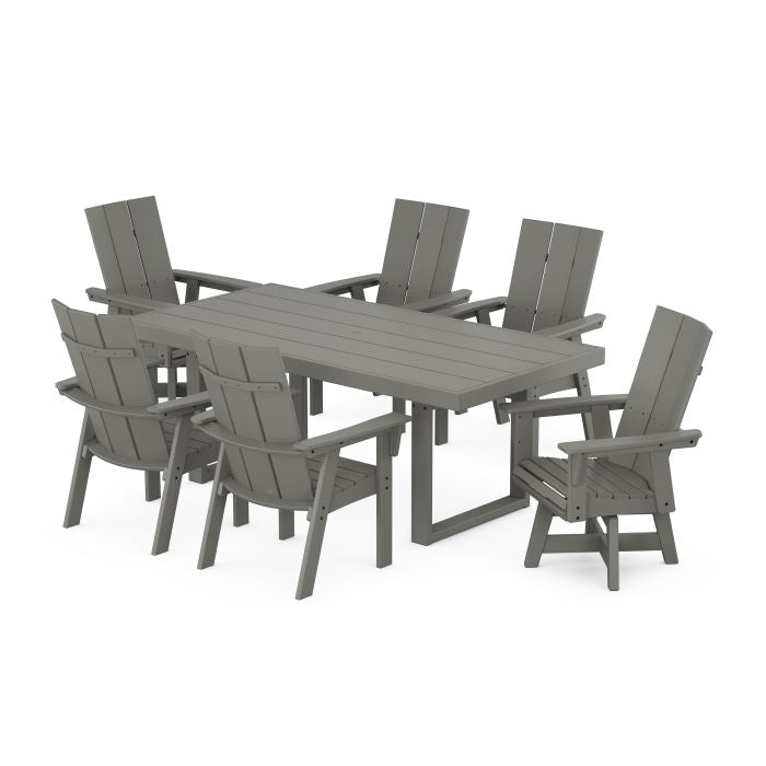 Modern Adirondack 7-Piece Dining Set with Trestle Legs