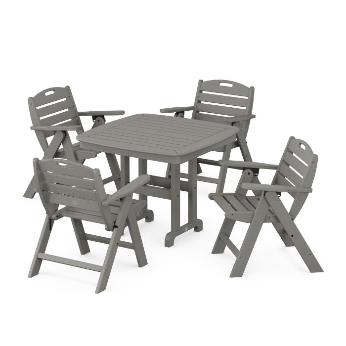 Nautical Folding Lowback Chair 5-Piece Dining Set