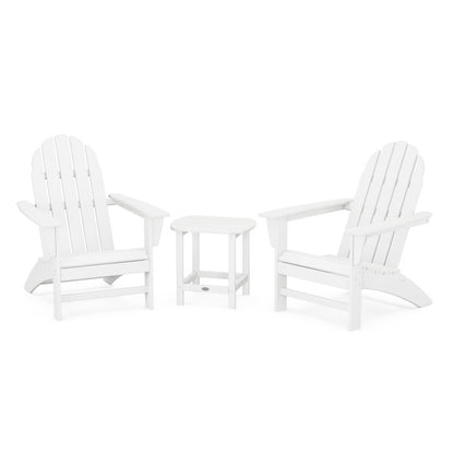 Vineyard 3-Piece Adirondack Set with South Beach 18" Side Table