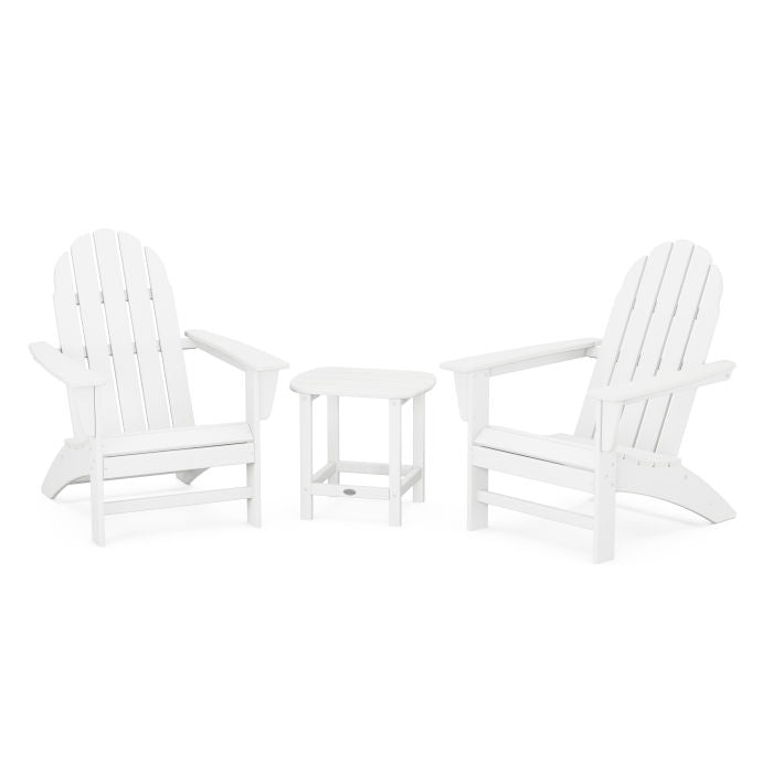 Vineyard 3-Piece Adirondack Set with South Beach 18" Side Table