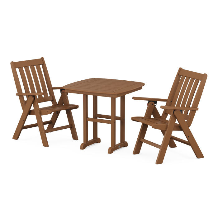 Vineyard Folding Chair 3-Piece Dining Set