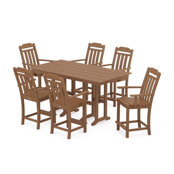 Country Living Arm Chair 7-Piece Farmhouse Counter Set