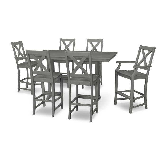 Braxton 7-Piece Farmhouse Trestle Bar Set