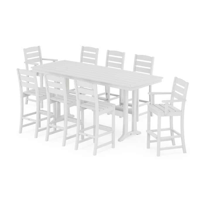 Lakeside 9-Piece Bar Set with Trestle Legs